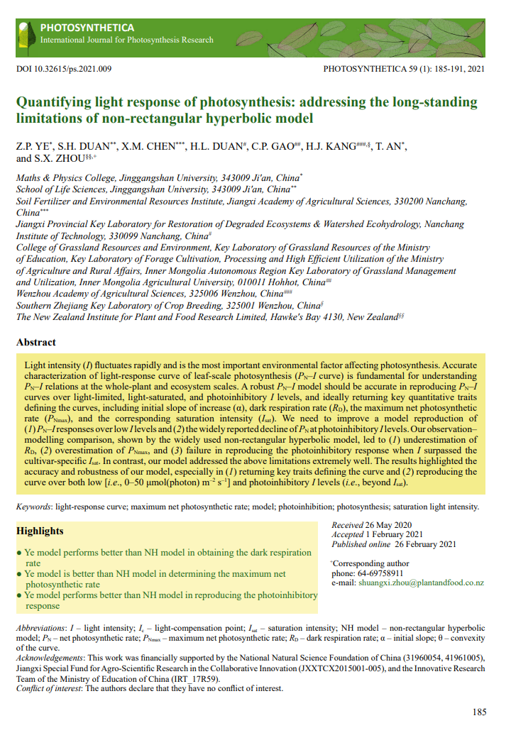 Quantifying light response of photosynthesis: addressing the long-standing  limitations of...